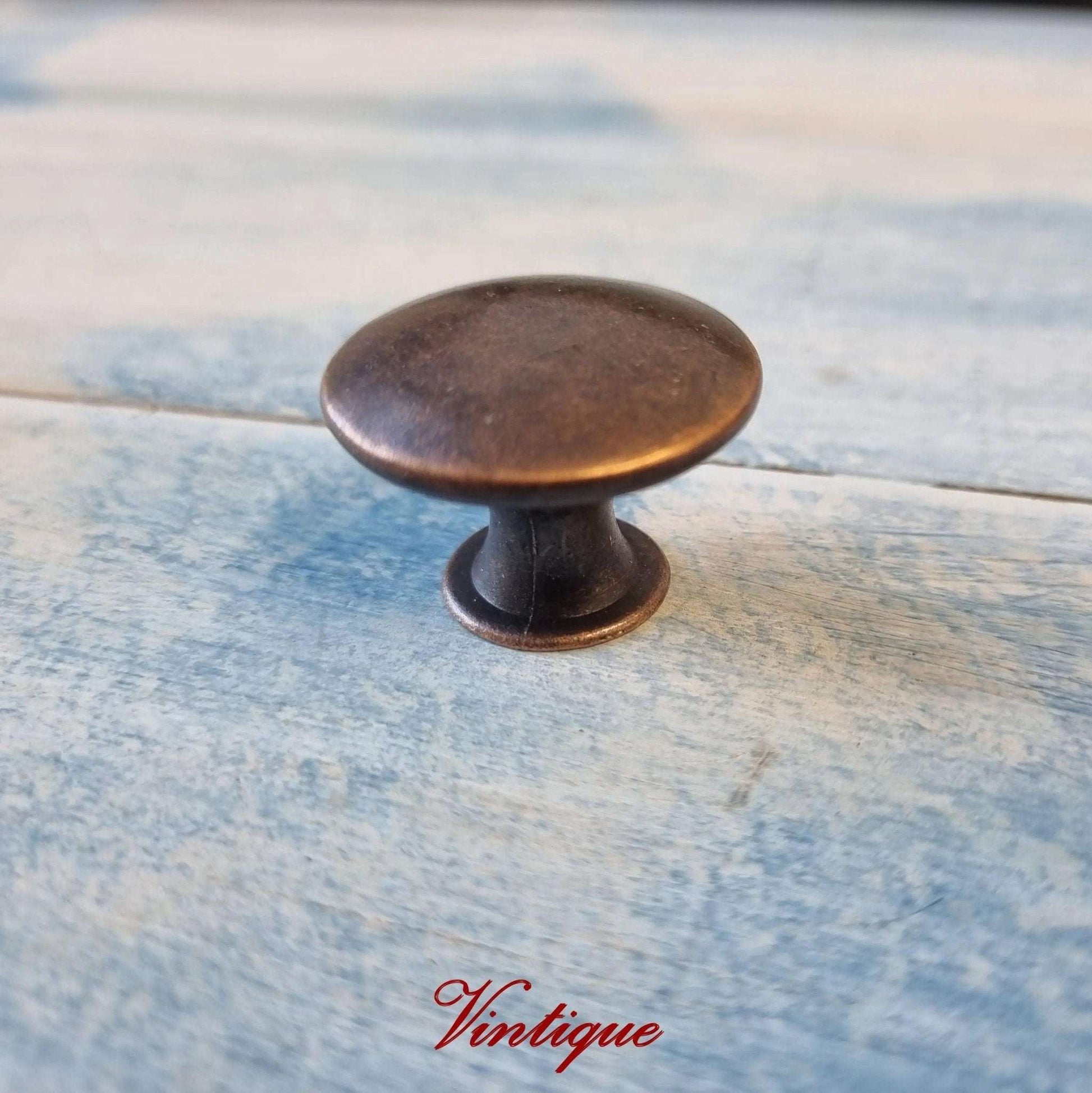 Smooth Alloy Antique Red Bronze colour 30mm Drawer or Cabinet Knob-Vintique Concepts