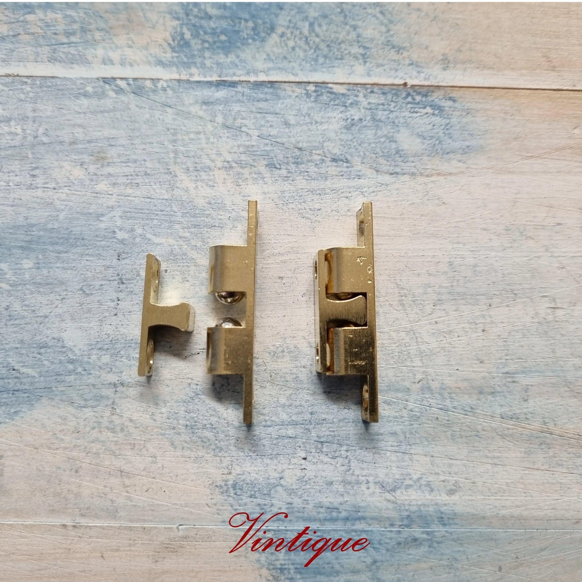 Solid brass Cupboard Double Ball Catch 43mm long-Vintique Concepts