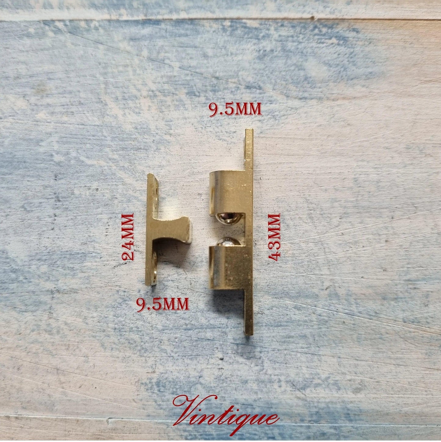 Solid brass Cupboard Double Ball Catch 43mm long-Vintique Concepts