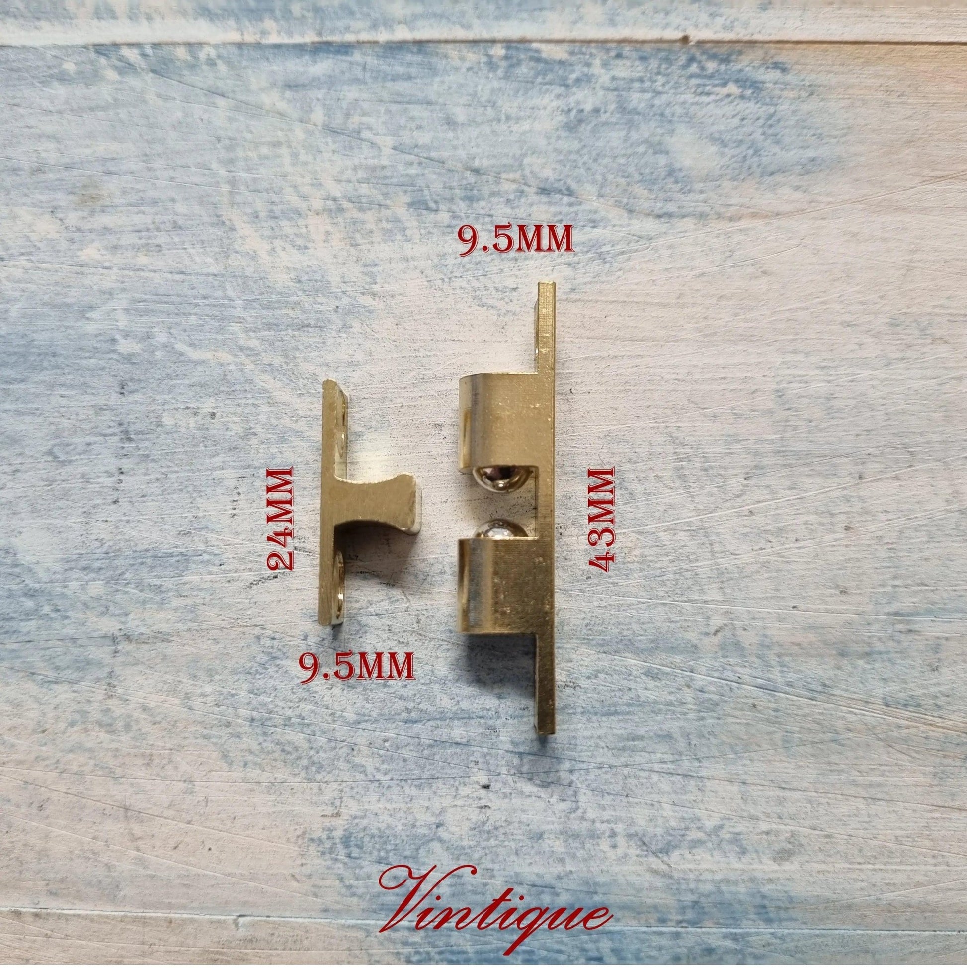 Solid brass Cupboard Double Ball Catch 43mm long-Vintique Concepts