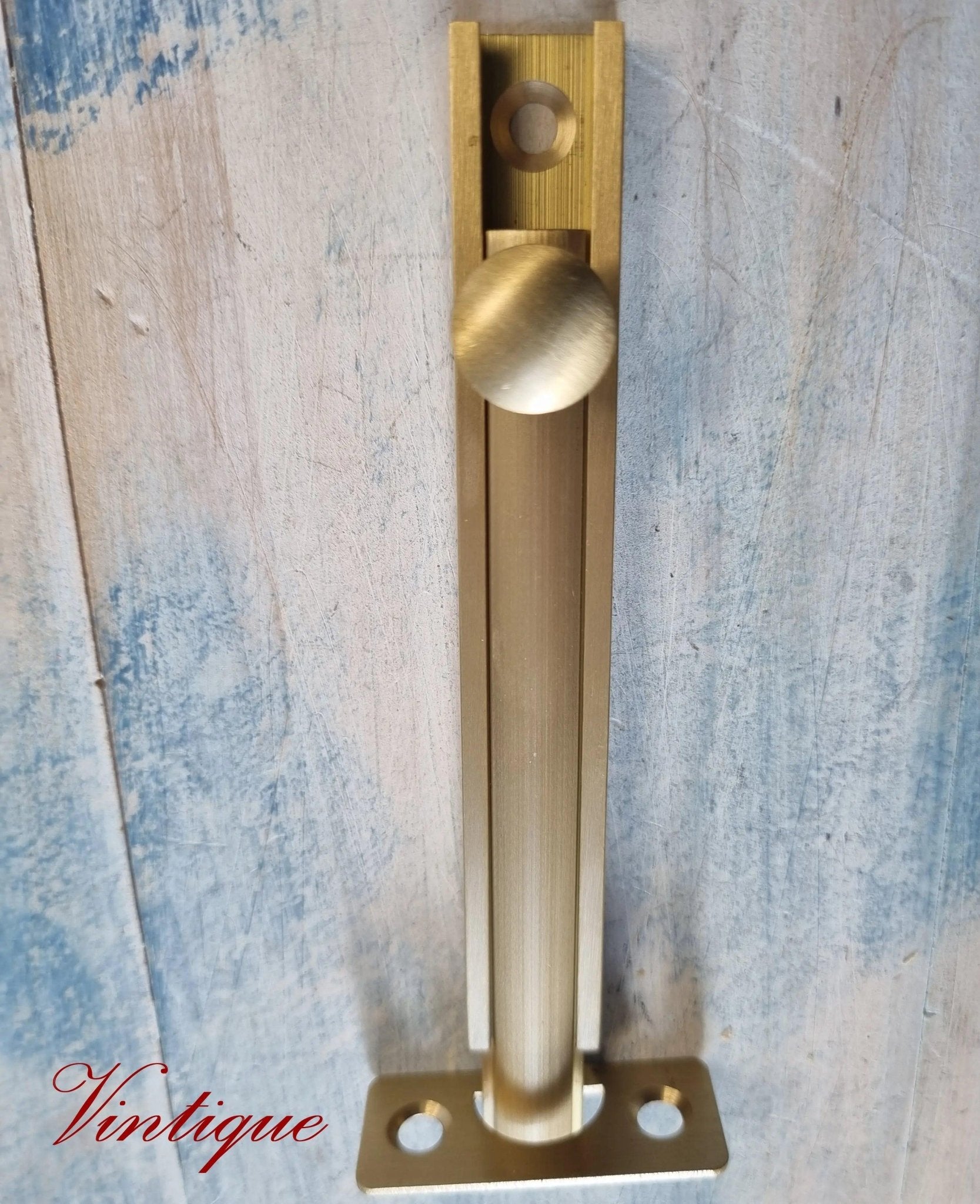 Solid Brass Security Barn Type sliding Bolt 100mm long-Vintique Concepts