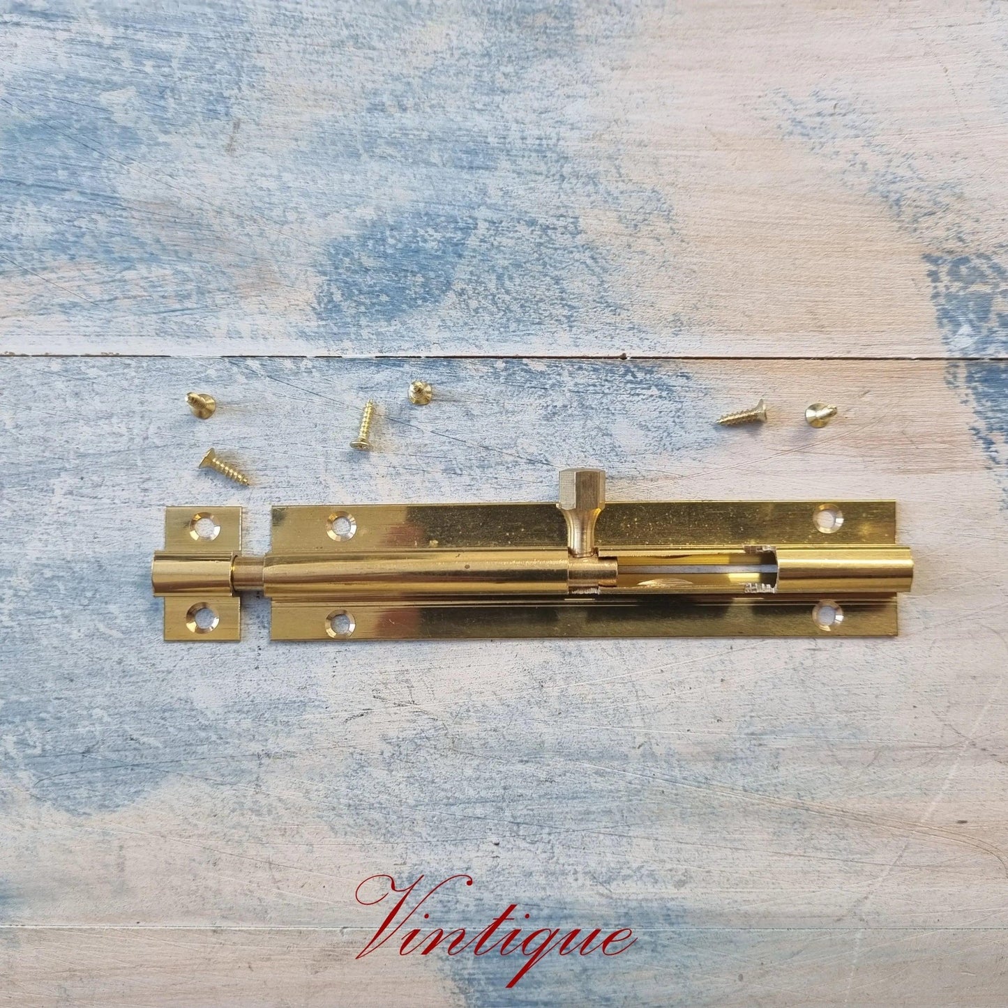Solid Brass  Sliding Bolt Hardware 100mm long-Vintique Concepts
