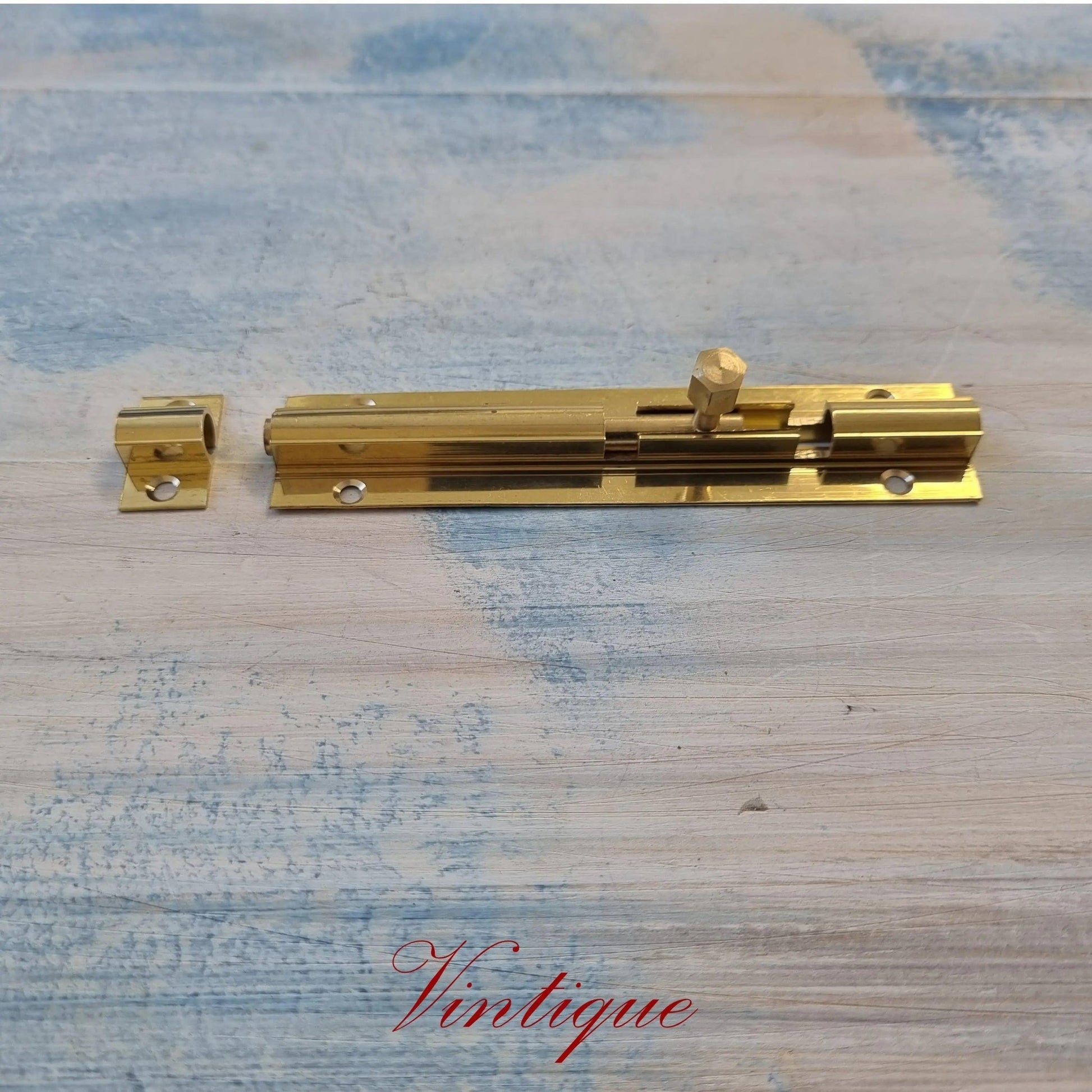 Solid Brass  Sliding Bolt Hardware 100mm long-Vintique Concepts