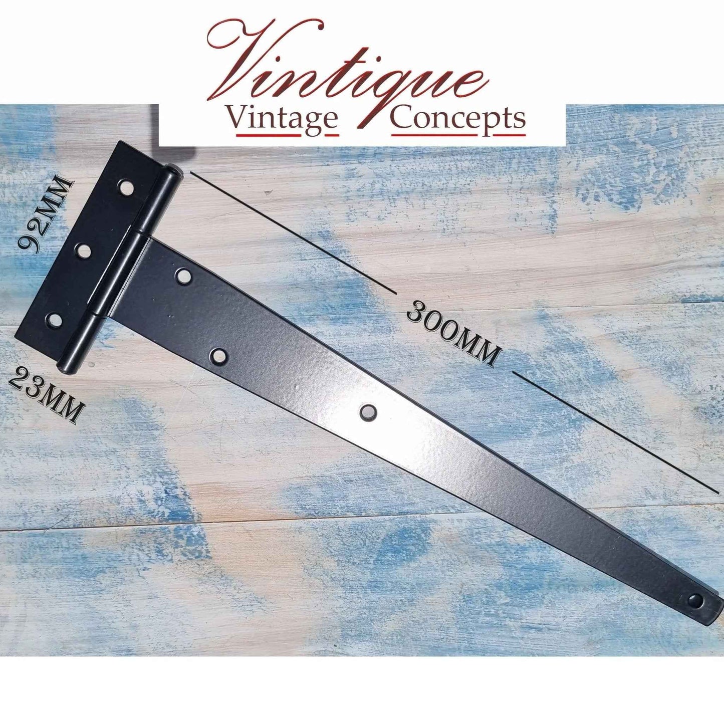 T-Hinge Black  300mm black powdercoated