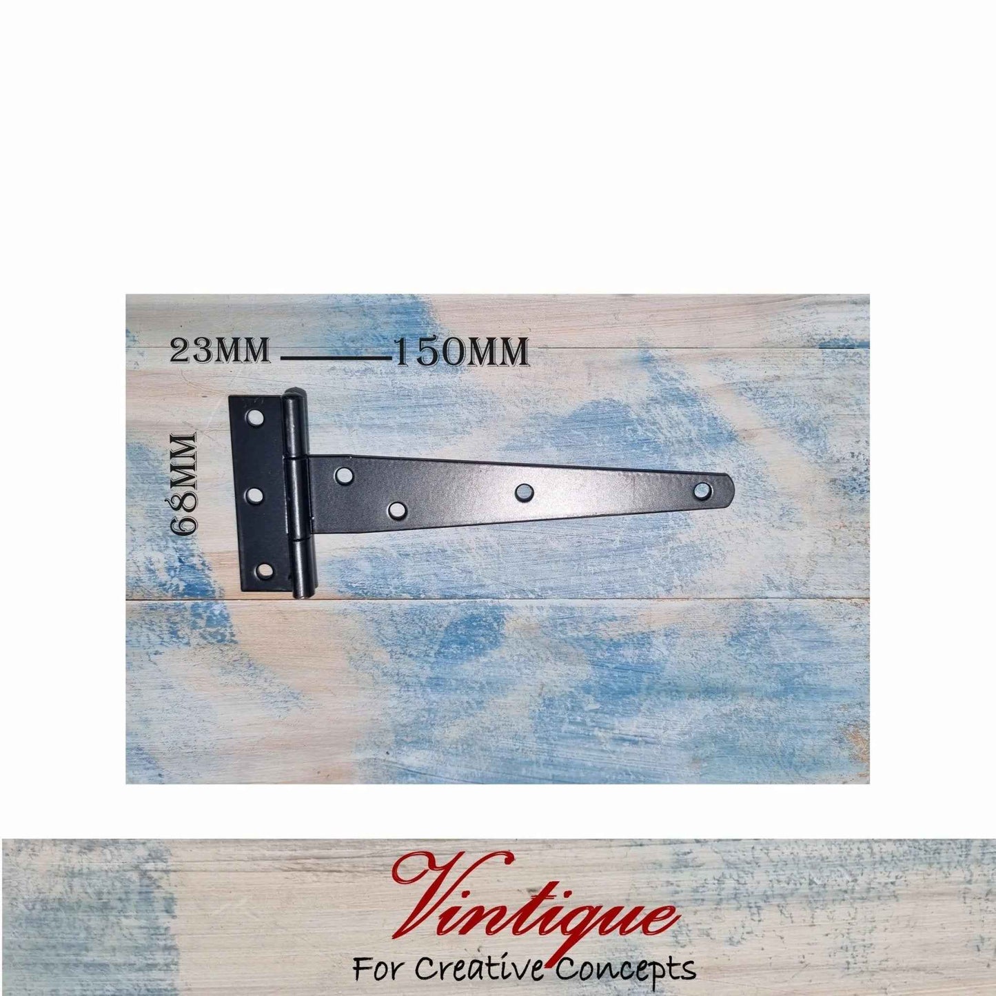 T-Hinge Black powdercoated 150mm