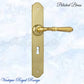 Polished Brass THORNDON lever door handle 240hX43mmw-Vintique Concepts
