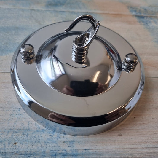 Ceiling Rose Cover Plate Lamp ,chandelier, plant Hook-SILVER-Vintique Concepts