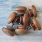 Antique Hardware - (set Of 6) 50mm Round Rimu Wood Drawer Knob -recycled