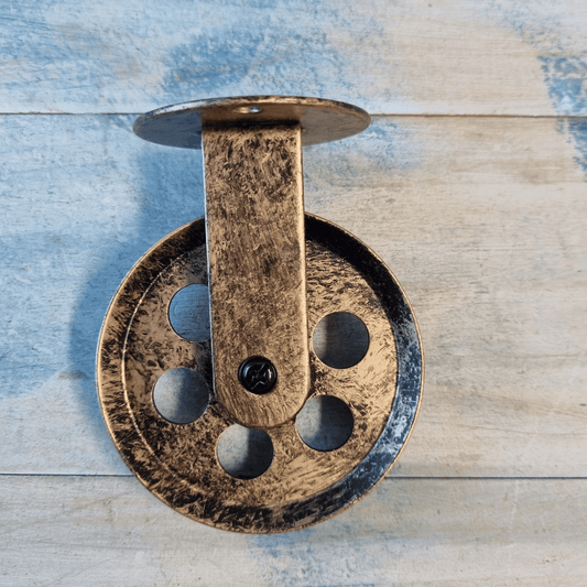 Rustic Bronze hanging wire Pulley Wheel for Sconce Vintage Lights etc