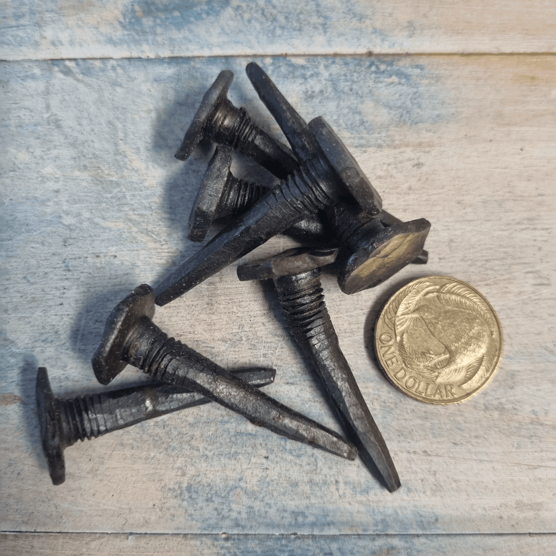 Hand Forged Nails or cleats approx 50mm long-black