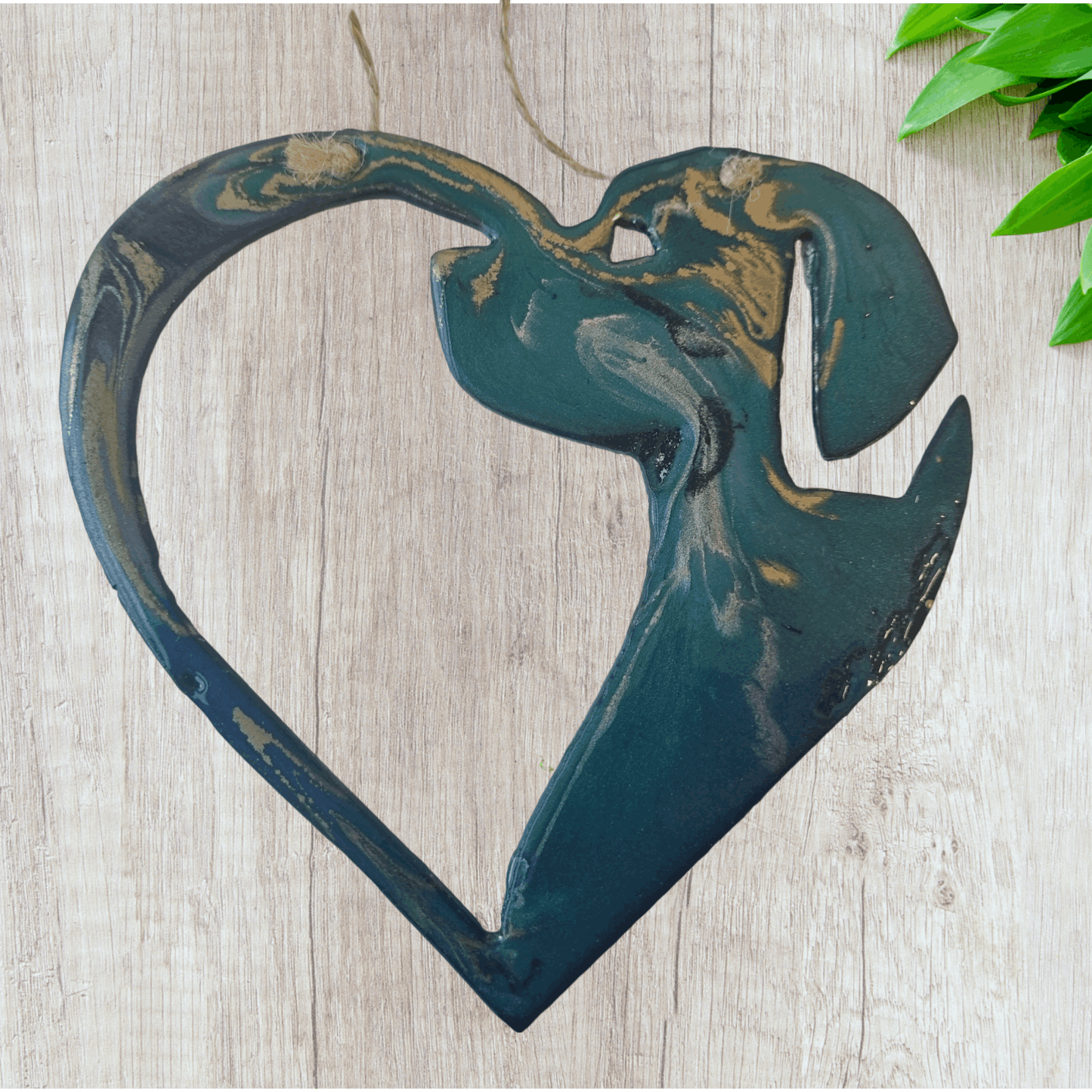 Dog Heart art coated in pourable epoxy 155mm x 151mm