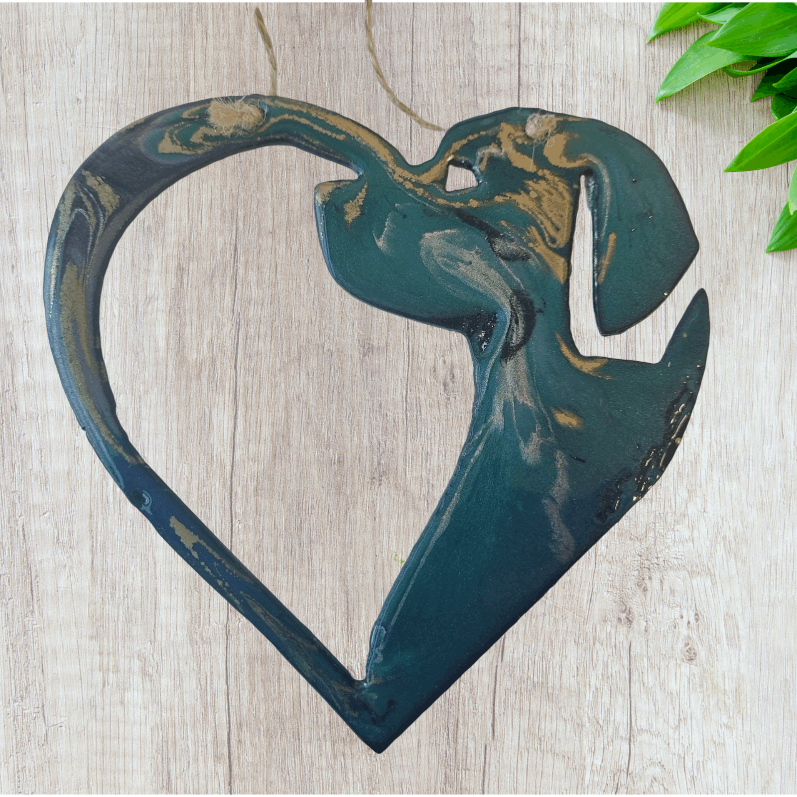 Dog Heart art coated in pourable epoxy 155mm x 151mm