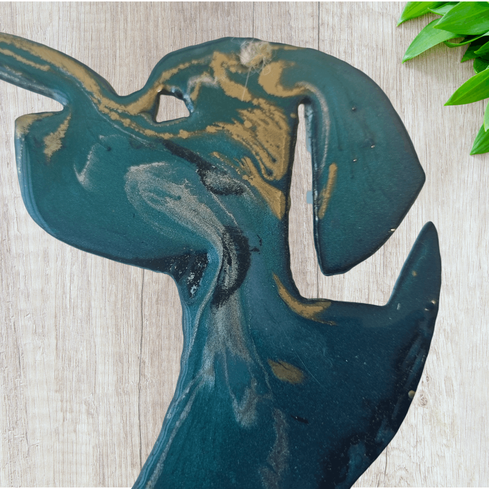 Dog Heart art coated in pourable epoxy 155mm x 151mm