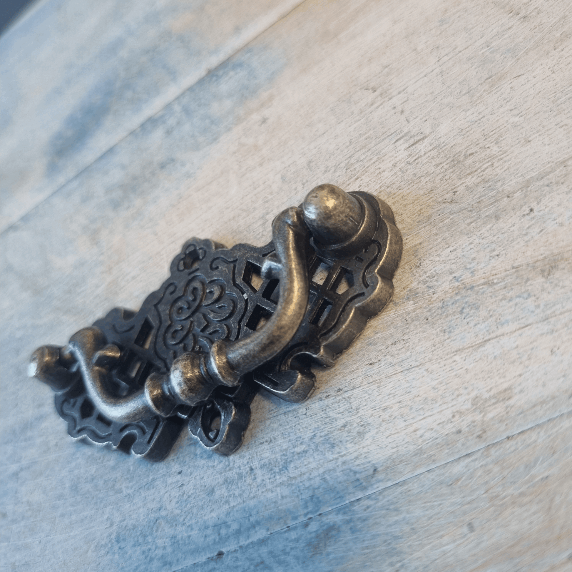 victorian bronze heavy duty swing pail cabinet handle 67mm long