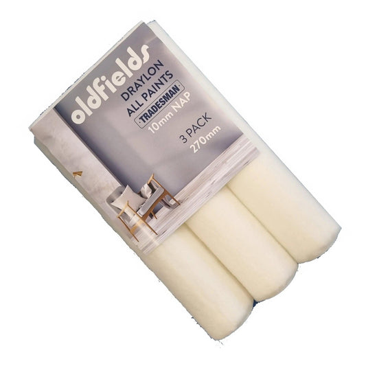 Tradesman 3 Pack 10mm Draylon All Paints Roller sleeves  by Oldfields-Vintique Concepts