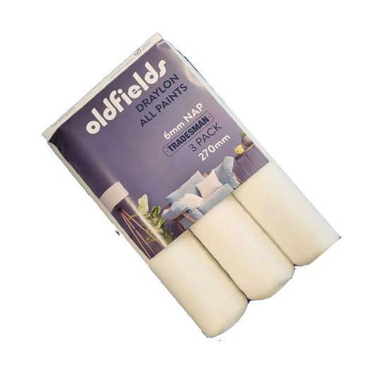 Tradesman 3 Pack 6mm Draylon All Paints Roller sleeves  by Oldfields-Vintique Concepts