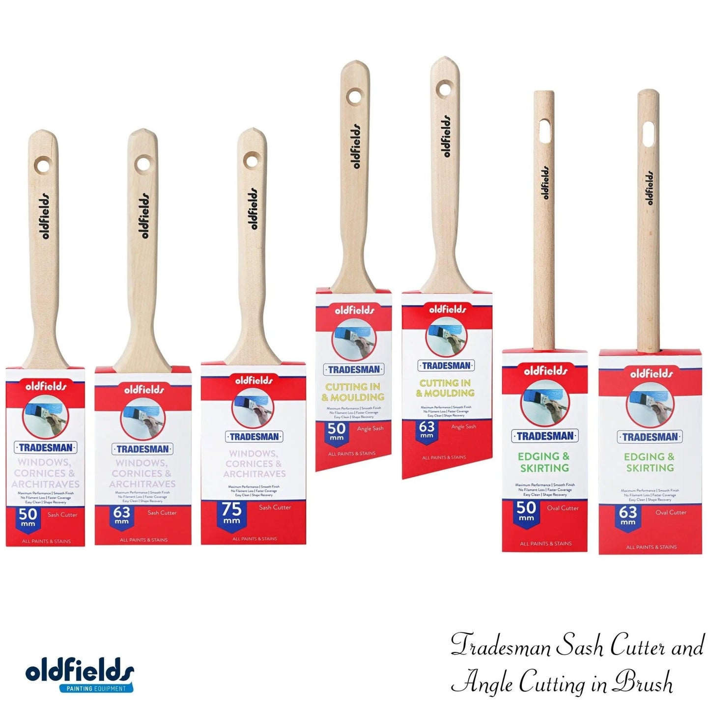 Tradesman Advanced Synthetic Filament Sash & Angle Cutters Paint Brushes from Oldfields-Vintique Concepts
