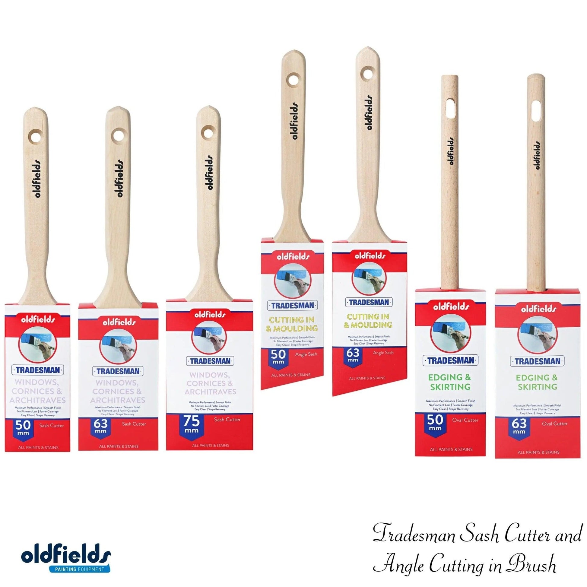 Tradesman Advanced Synthetic Filament Sash & Angle Cutters Paint Brushes from Oldfields-Vintique Concepts
