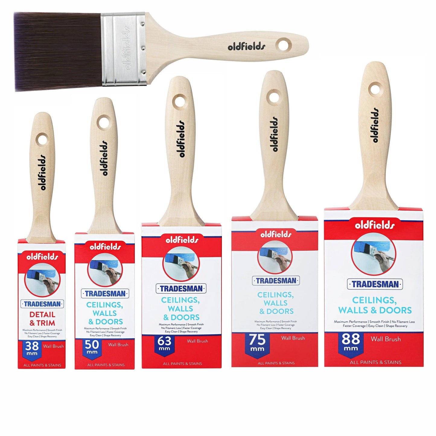 Tradesman Advanced Synthetic Filament Wall Paint Brushes from Oldfields-Vintique Concepts