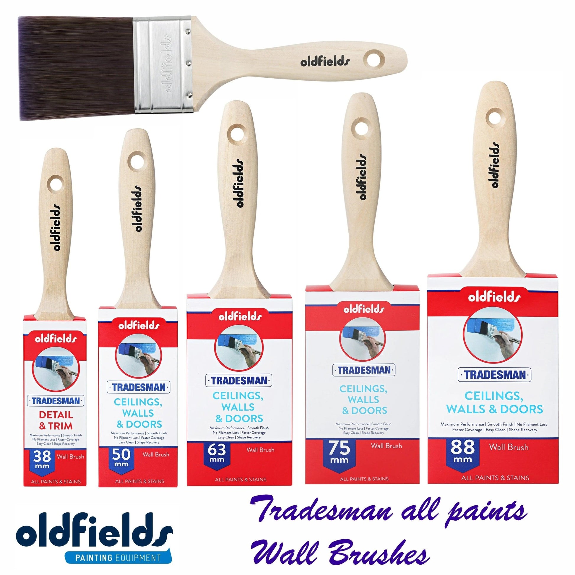 Tradesman Advanced Synthetic Filament Wall Paint Brushes from Oldfields-Vintique Concepts