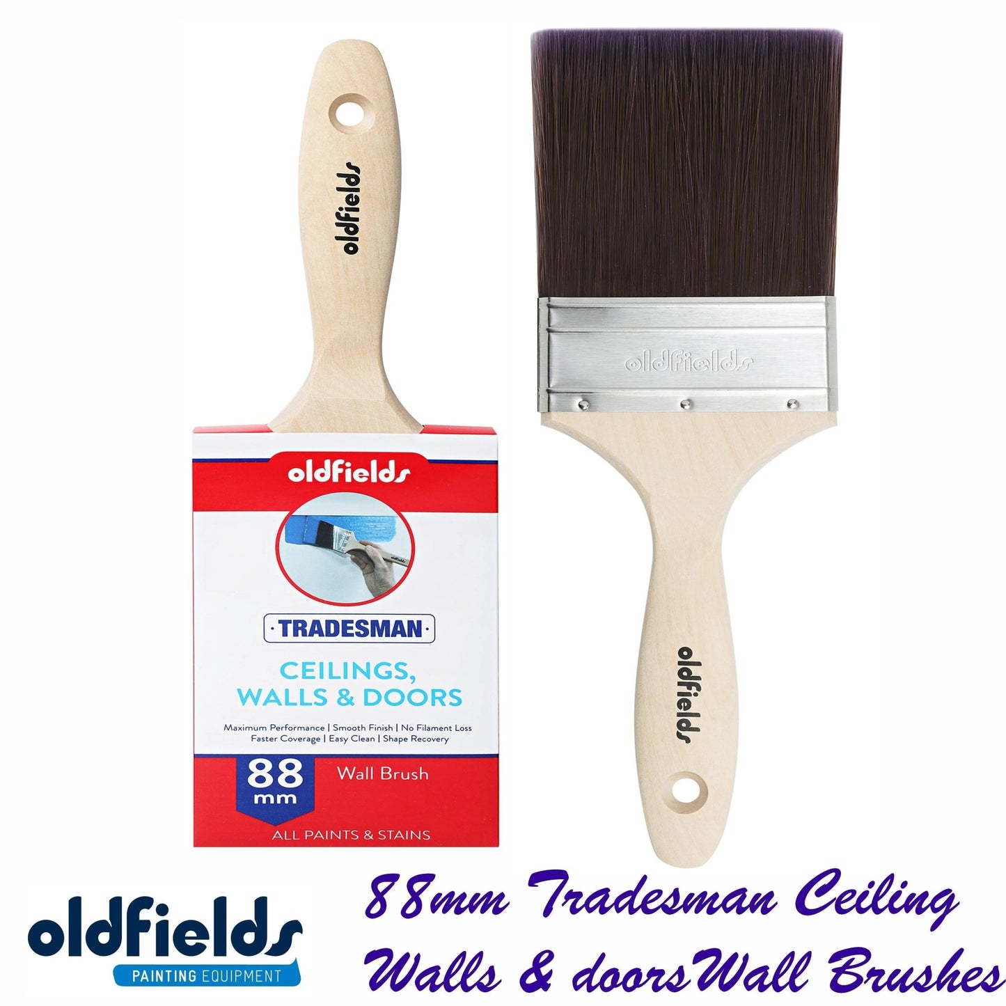 Tradesman Advanced Synthetic Filament Wall Paint Brushes from Oldfields-Vintique Concepts