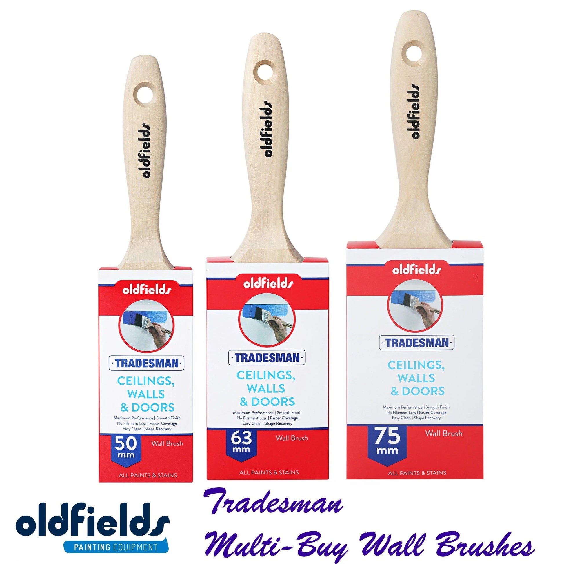 Tradesman Advanced Synthetic Filament Wall Paint Brushes from Oldfields-Vintique Concepts