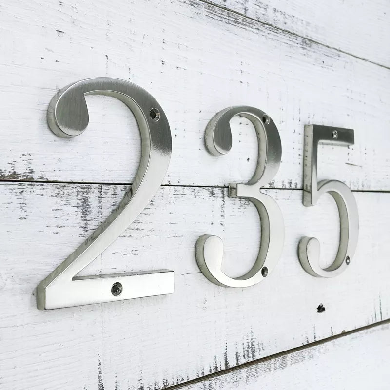 100mm Anodised alloy silver Number -Screw on  (0-9)