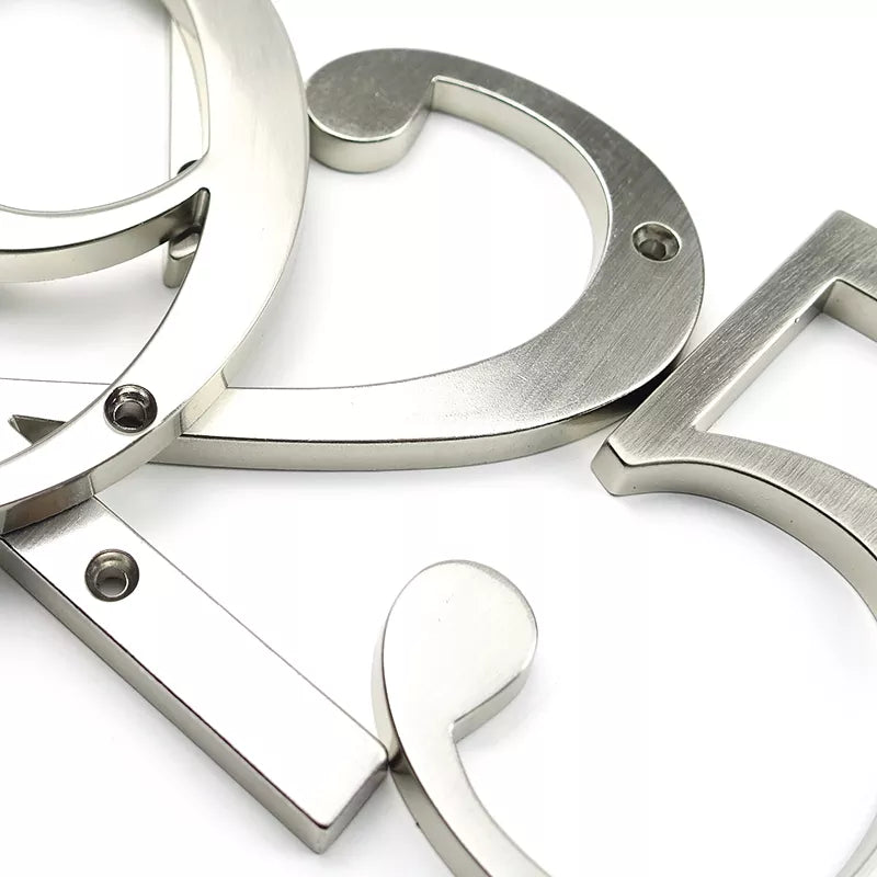 100mm Anodised alloy silver Number -Screw on  (0-9)