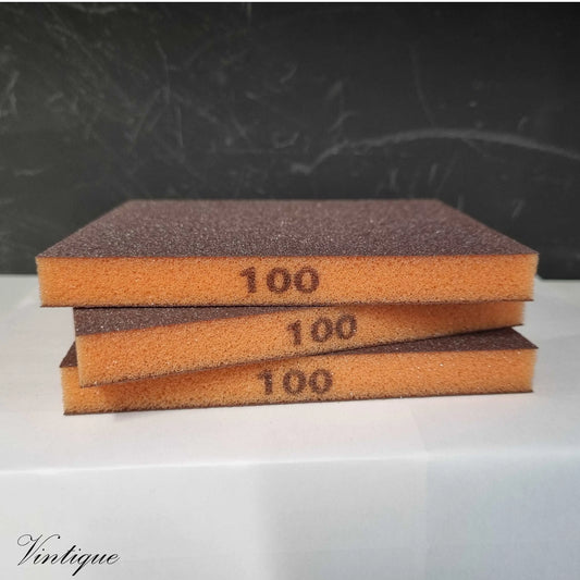 Abrasive Flexible Foam sanding Sponge pad-2 sided 100g 3 Pack