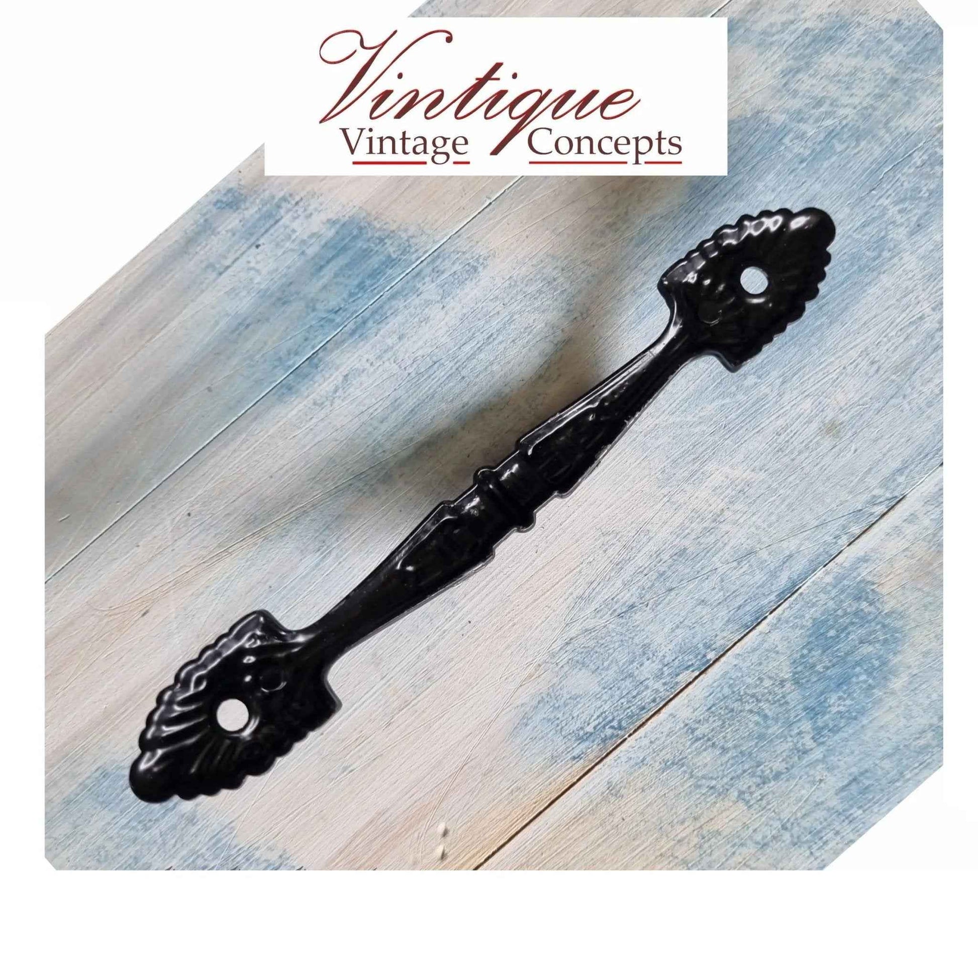 Victorian Ornate Black Cabinet Handle 147mm Long