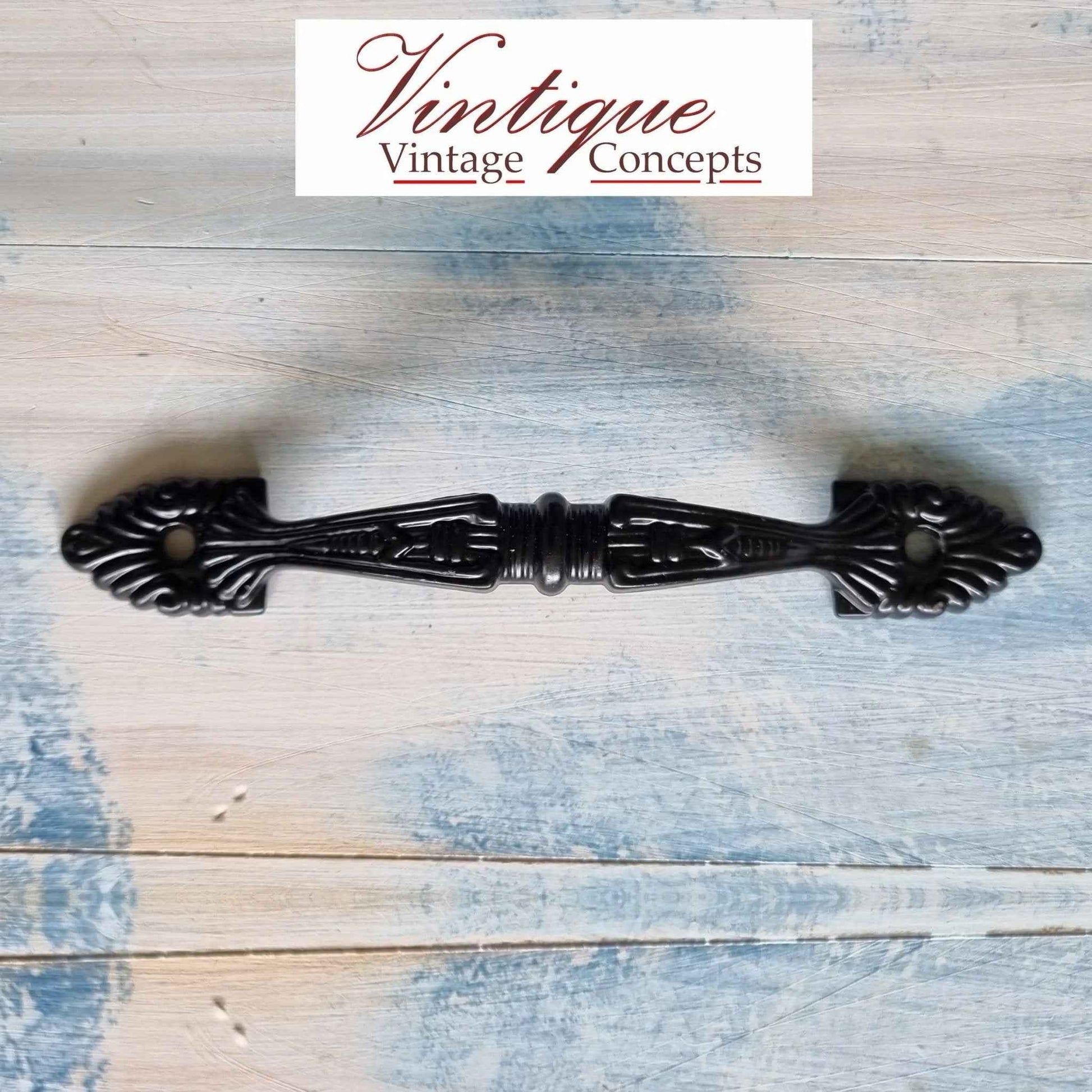 Victorian Ornate Black Cabinet Handle 147mm Long