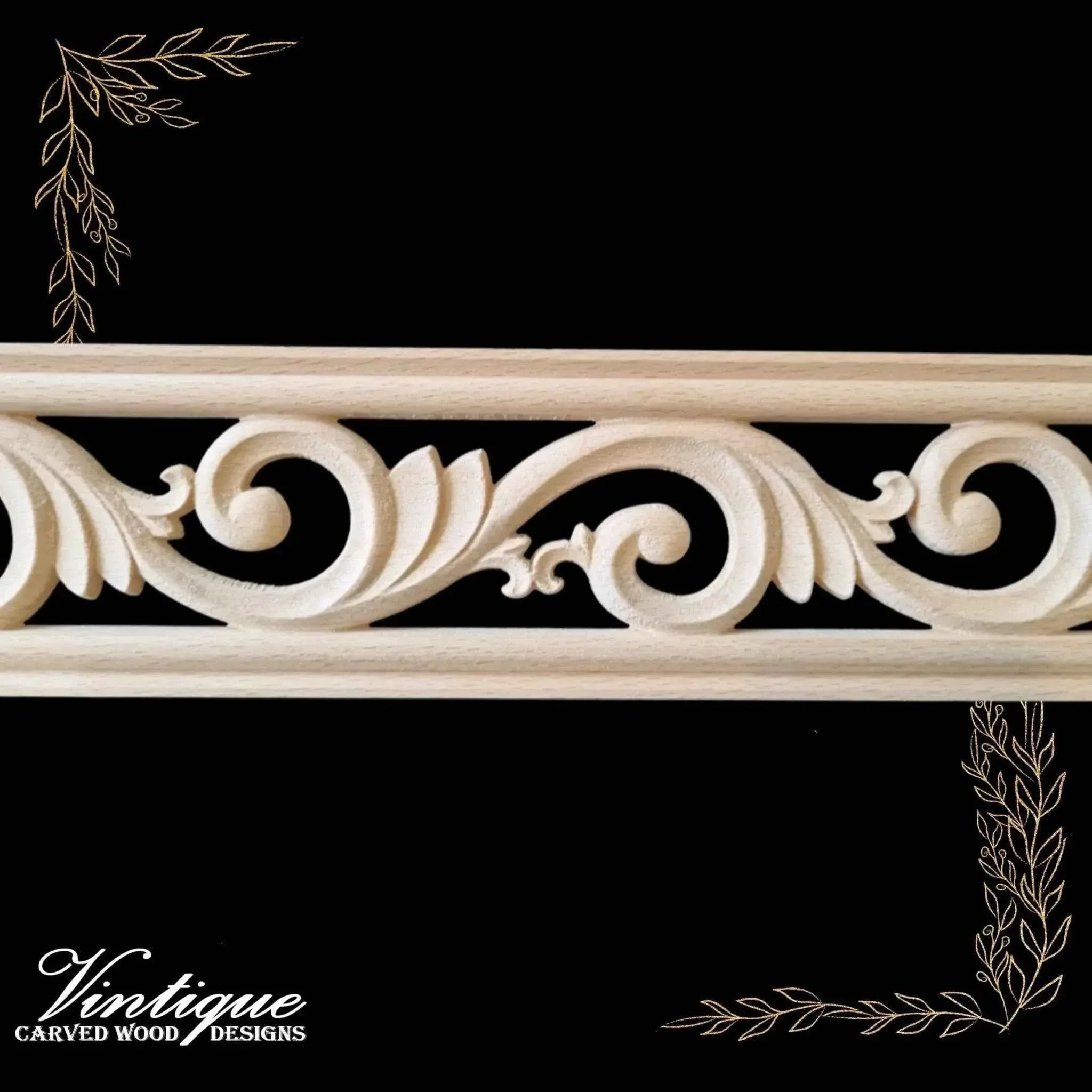 Victorian wood border trim-Victorian Swirl "cut-through" carved wood ...
