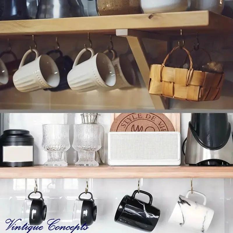 Vintage Black Cup Hooks 6 sizes-Vintique Concepts