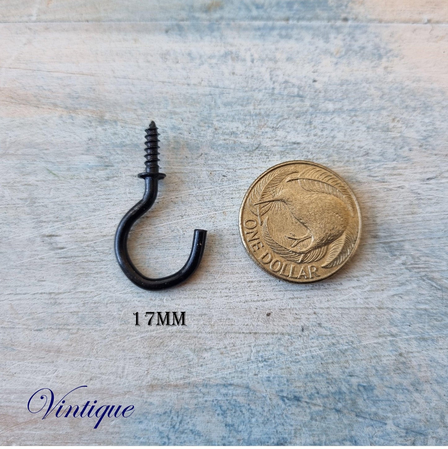 Vintage Black Cup Hooks 6 sizes-Vintique Concepts