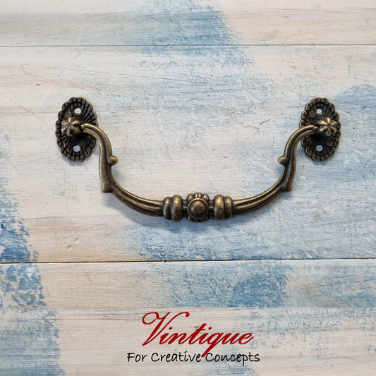 Vintage Delicate swing Antique Bronze drawer Handle Pull 125mm long-Vintique Concepts