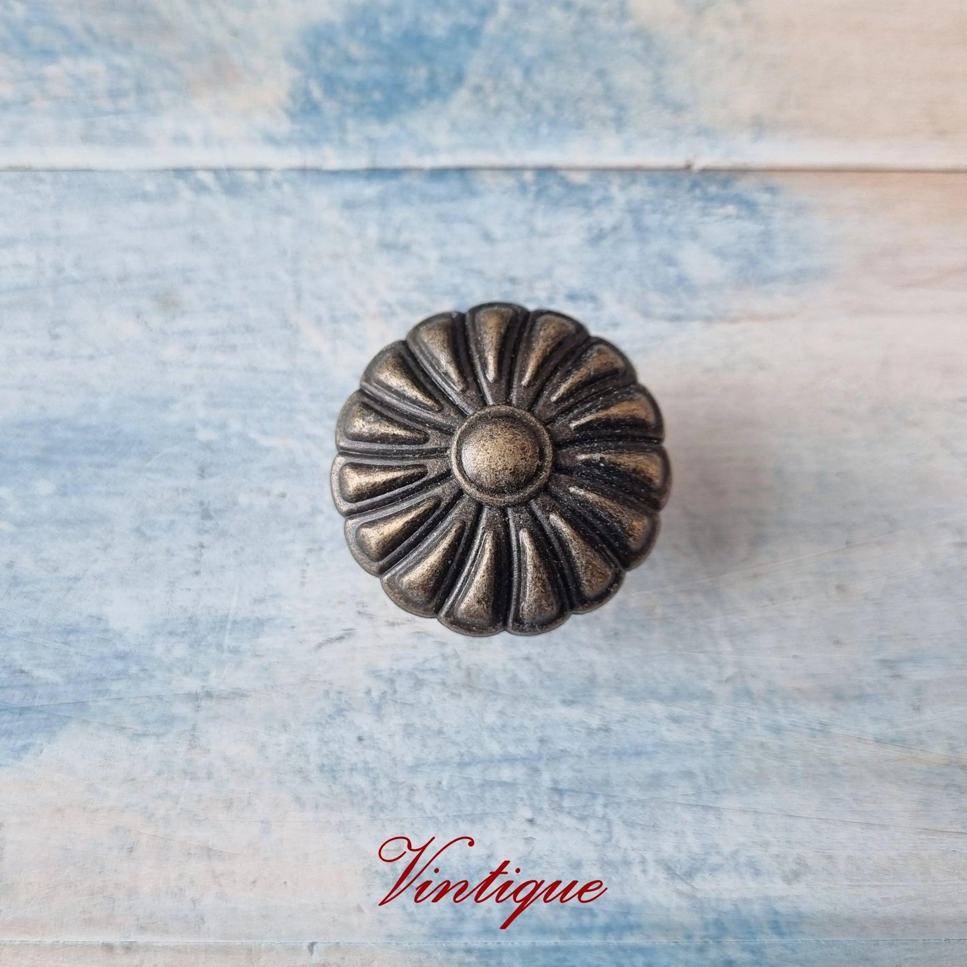 Vintage Propeller Bronze Drawer Knob 34mm diameter-Vintique Concepts