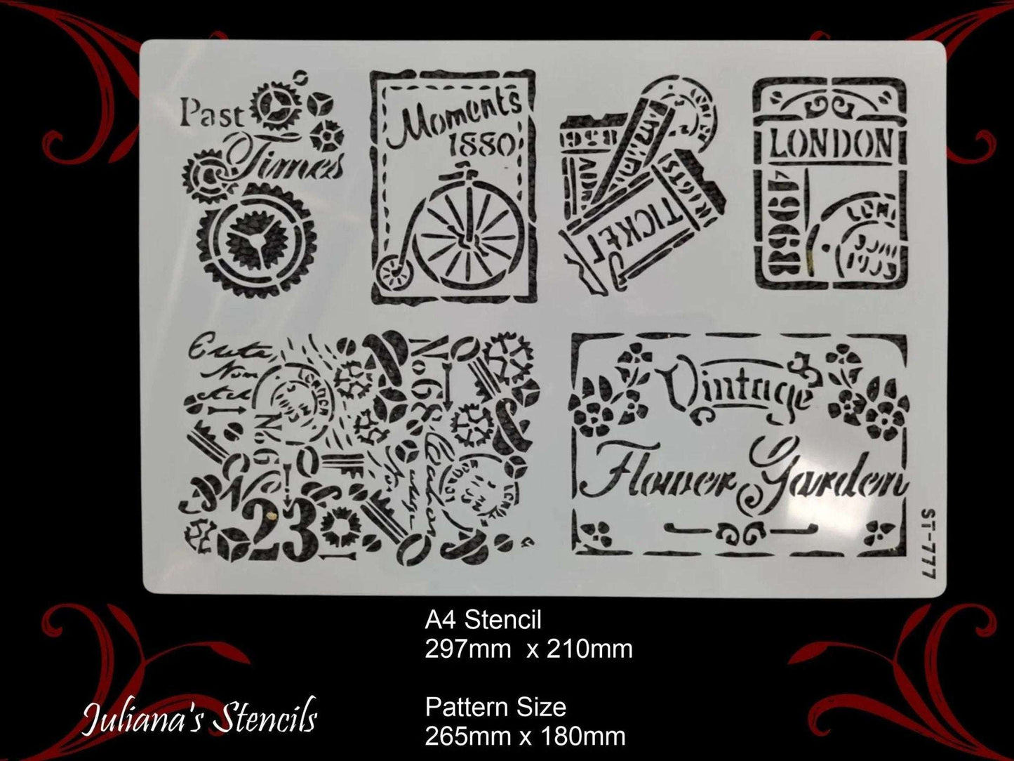 Vintage Stamp,ticket & sign furniture and wall Paint Stencil-Vintique Concepts
