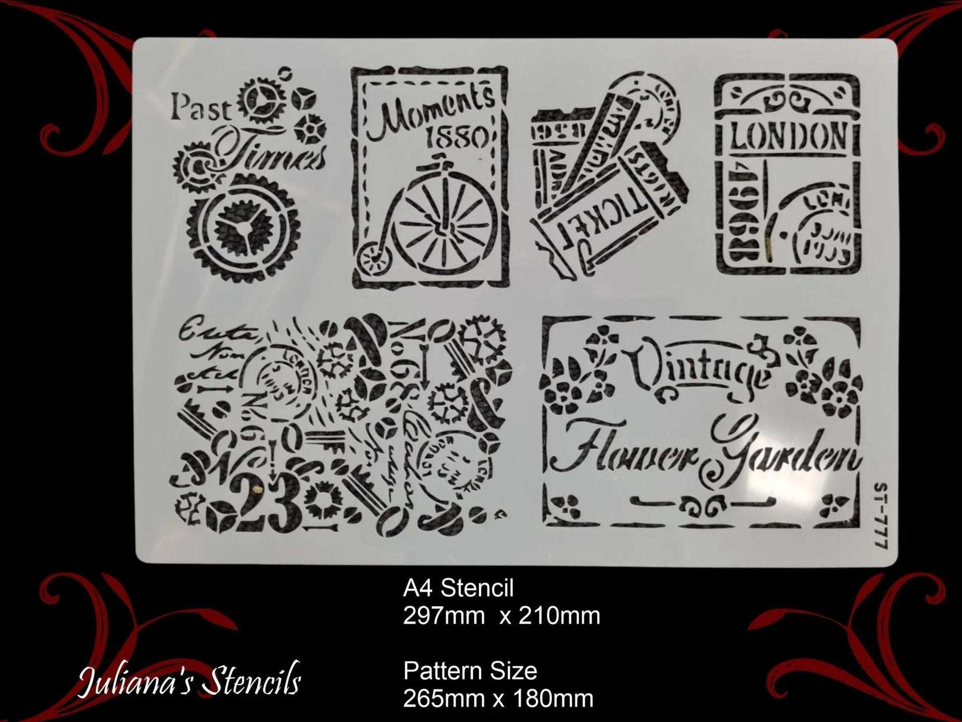 Vintage Stamp,ticket & sign furniture and wall Paint Stencil-Vintique Concepts