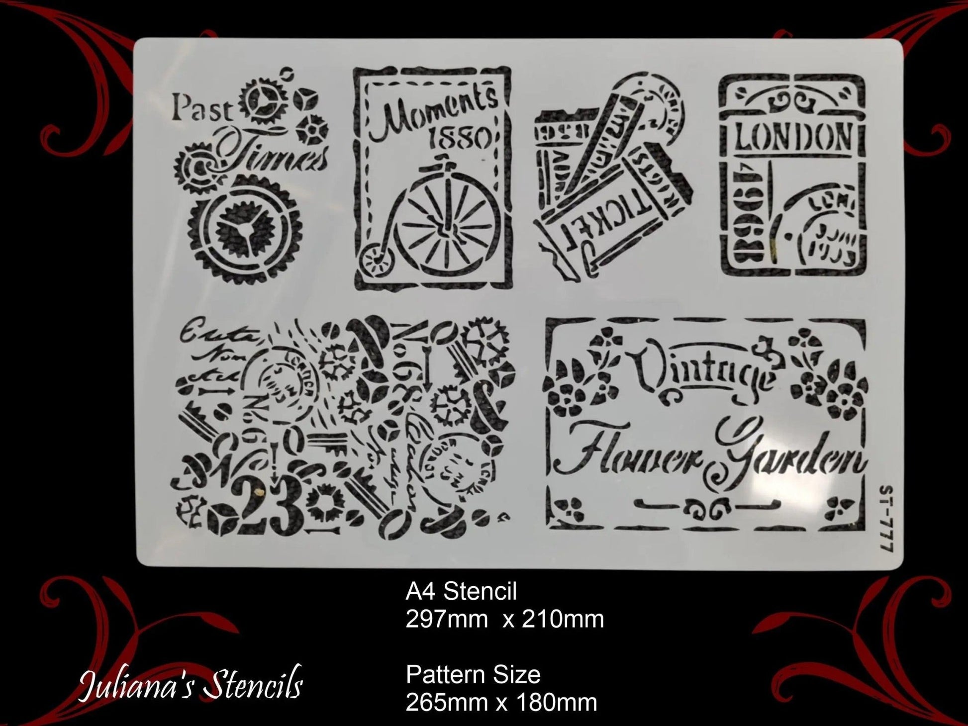 Vintage Stamp,ticket & sign furniture and wall Paint Stencil-Vintique Concepts
