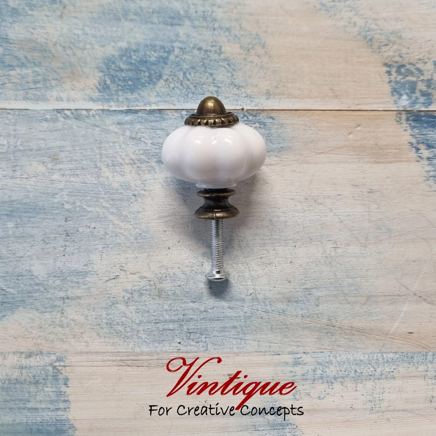 Vintage style acrylic cabinet knob 30mm-Renaissance White-Vintique Concepts