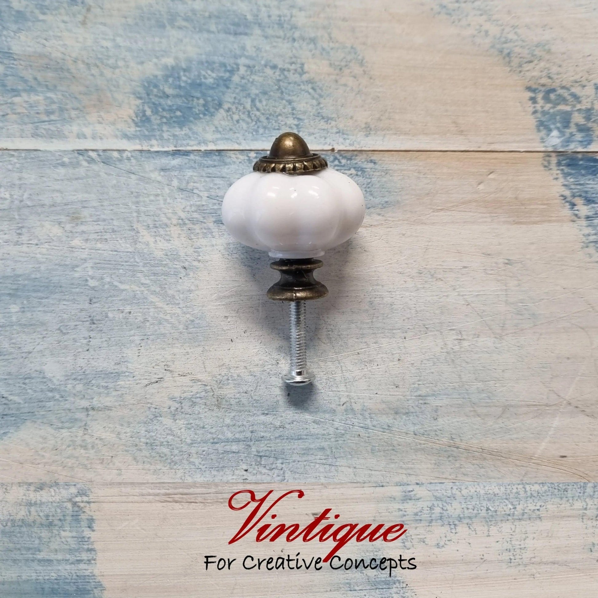 Vintage style acrylic cabinet knob 30mm-Renaissance White-Vintique Concepts