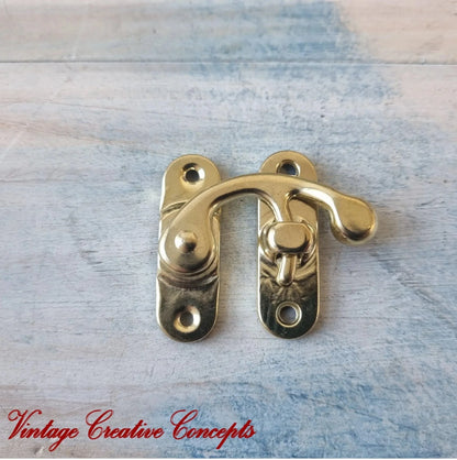 Vintage Style GOLD Swing Box Clasp Closure Lock Latch (2 Sizes) - Vintique Concepts
