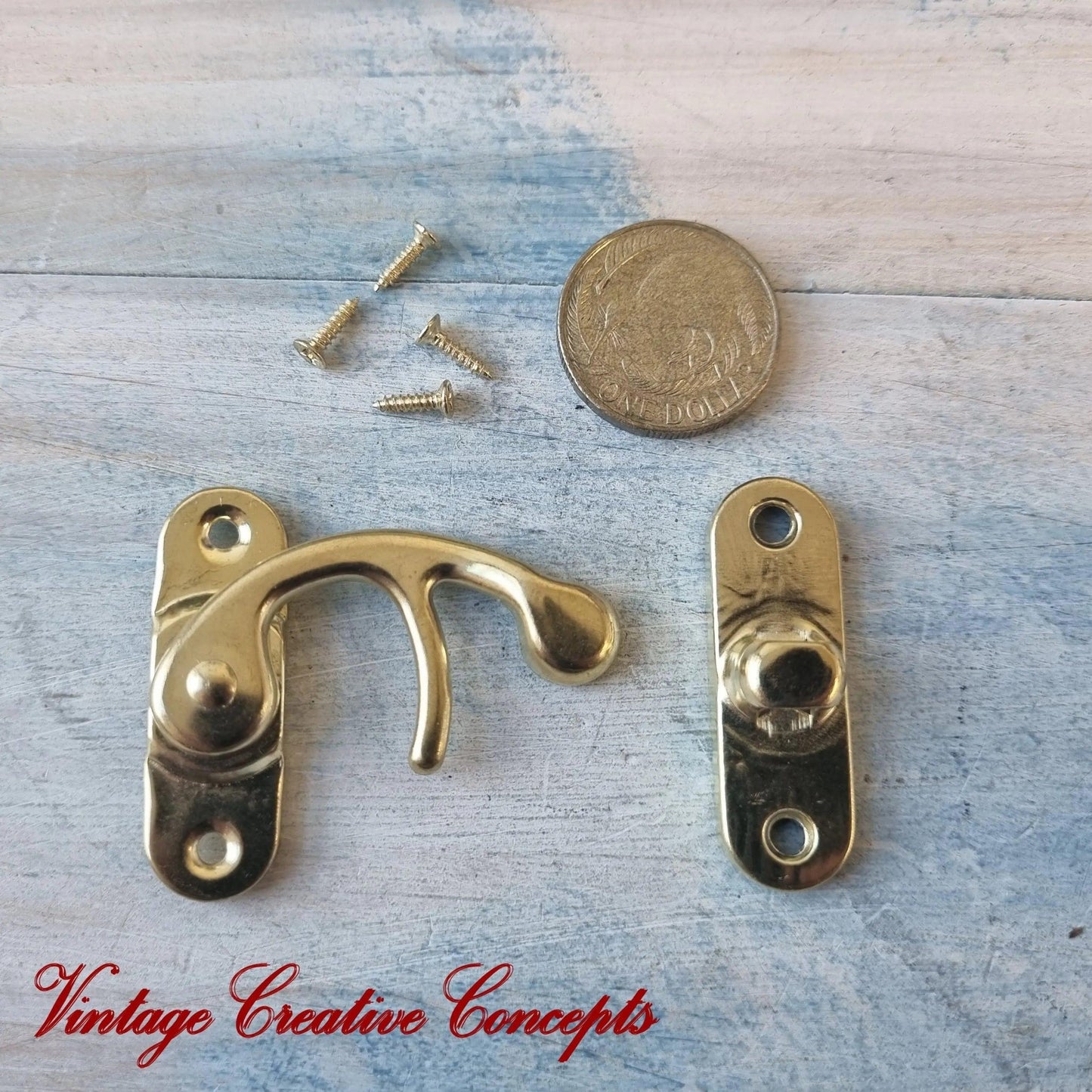 Vintage Style GOLD Swing Box Clasp Closure Lock Latch for Furniture-Vintique Concepts