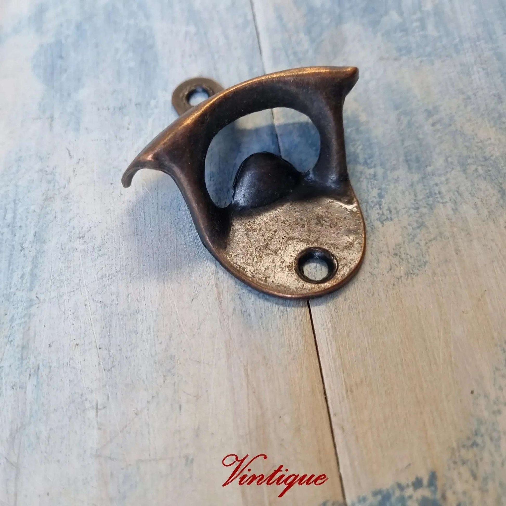 Wall Mounted Vintage Bottle opener for beer bottles etc-BRONZE - Vintique Concepts