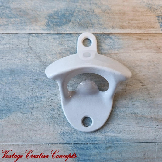 Wall Mounted Vintage Bottle opener for beer bottles etc-WHITE-Vintique Concepts
