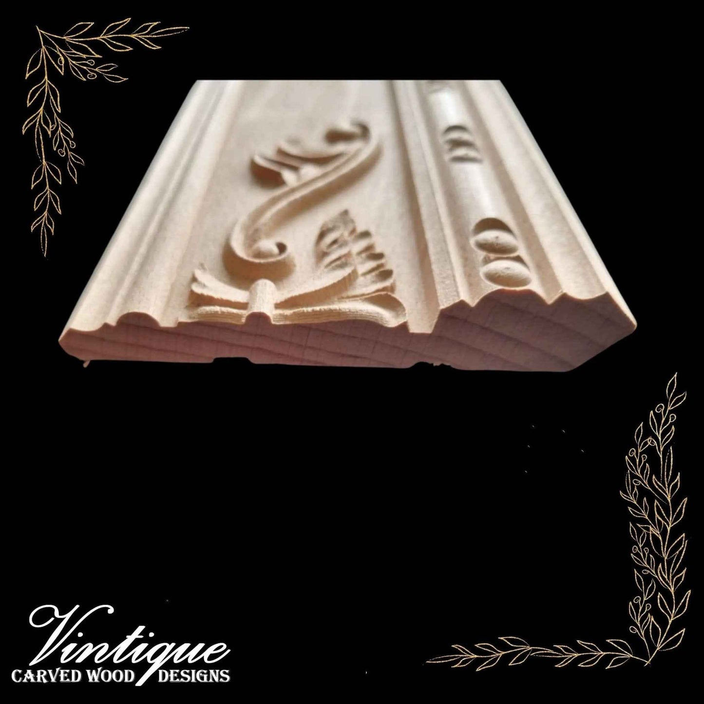 Wheat Scroll wooden moulding / scotia trim 100mm