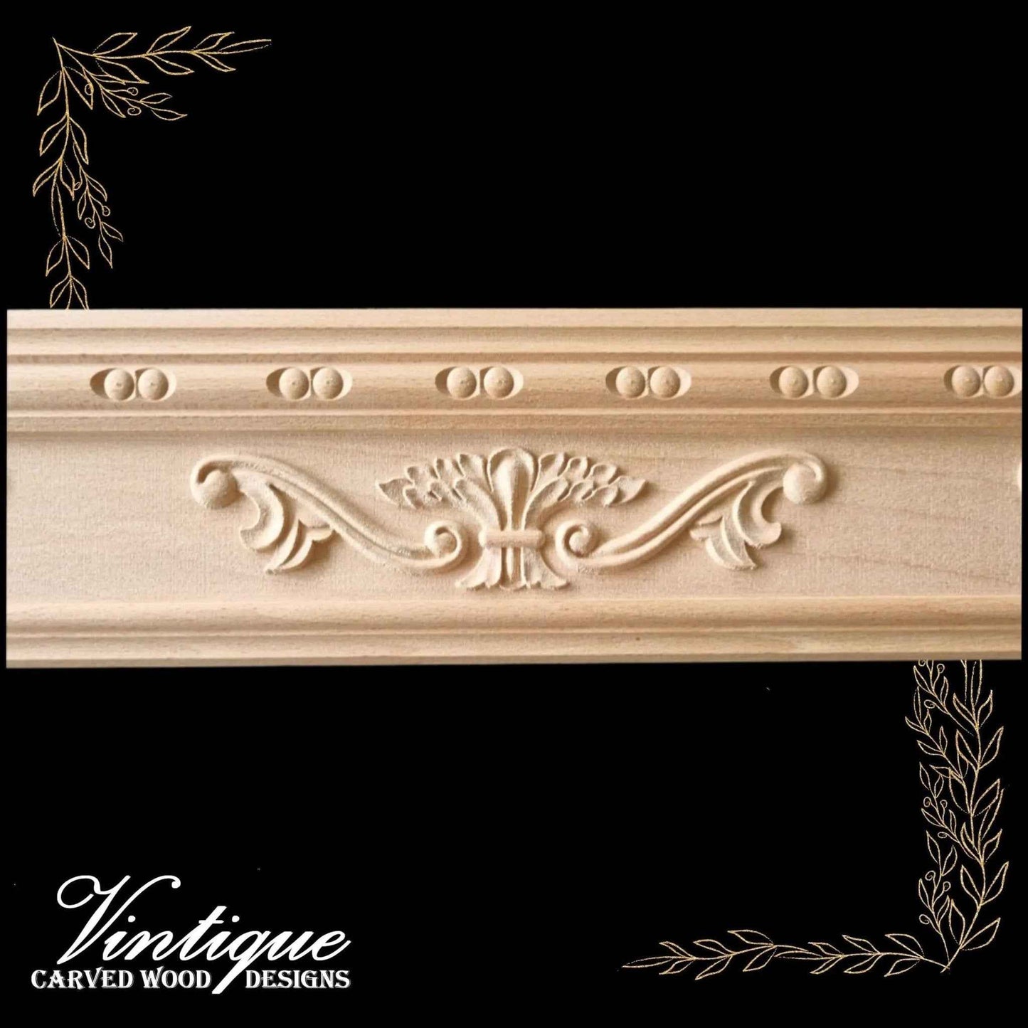 Wheat Scroll wooden moulding / scotia trim 100mm