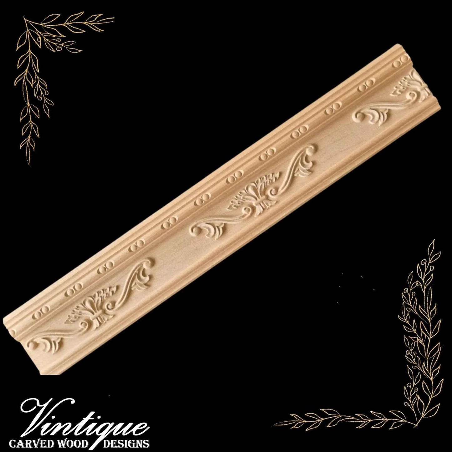 Wheat Scroll wooden moulding / scotia trim 100mm