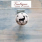White Ceramic cabinet Knob Deer 35mm Dia