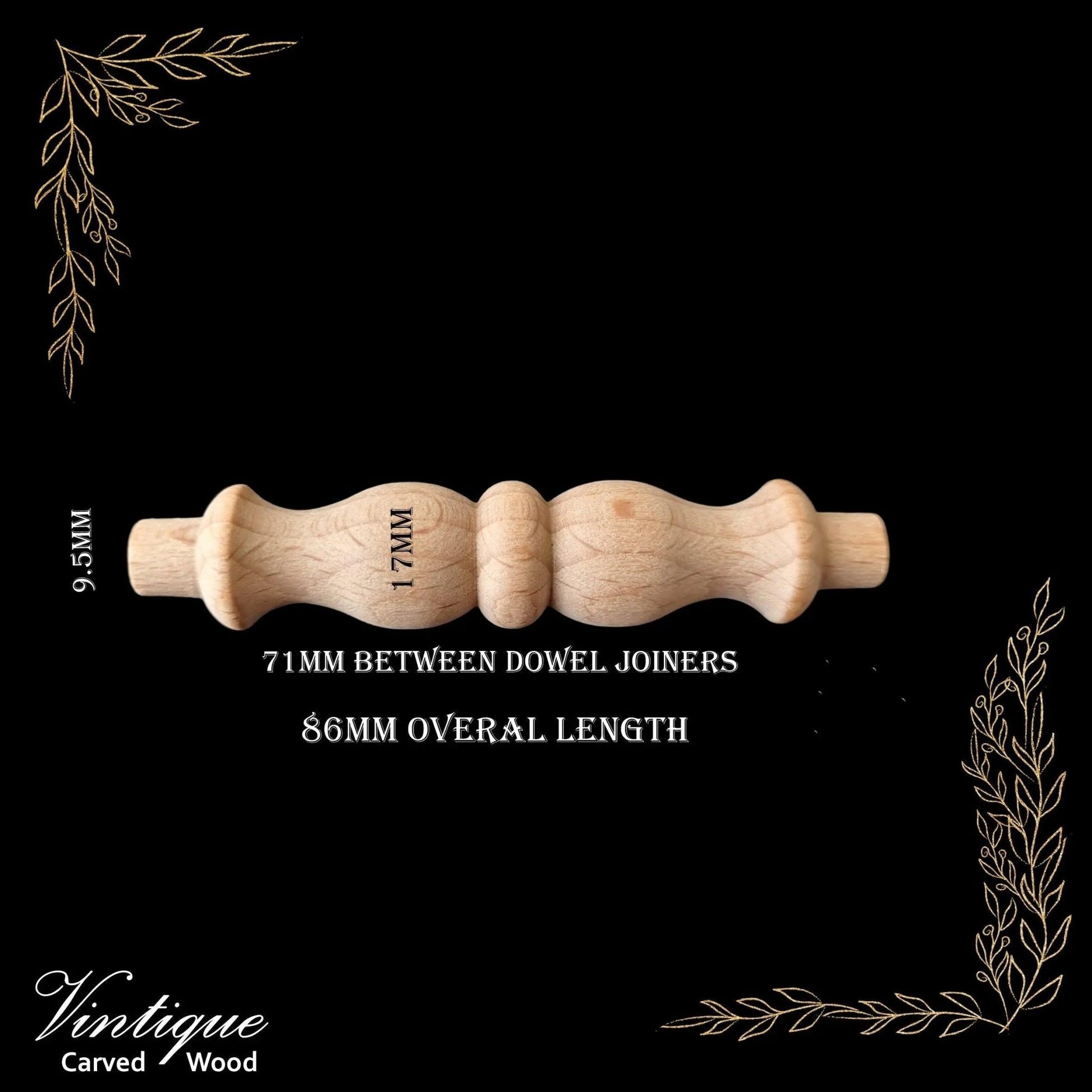 Woodcraft Emperors Wooden Spindle 86mm x 17mm (each)-Vintique Concepts